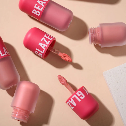 Beauty Glazed Liquid Blush 5 Colors Smooth Velvet Matte Pink Blusher Natural Easy To Smudge,Waterproof,And Long Lasting