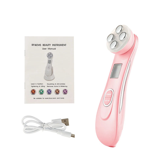5-IN-1 RF Radio Frequency EMS Electroporation LED Photon Beauty Device Skin Lifting Tighten Anti-Wrinkle Skin Care Face Massager